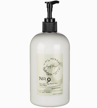 Simply Perfect No. 9 fragrance with figs, toasted sugar, and sweet tobacco

Simply Perfect Sunday No. 9 scent bottle on white background

No. 9 Alluring scent from Simply Perfect Sunday collection

Simply Perfect fragrance No. 9 with warm, sweet aroma notes