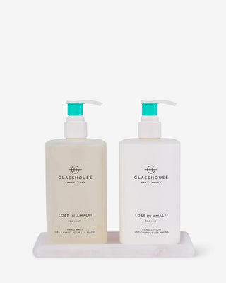 Luxury Glasshouse fragrance Lost in Amalfi candle packaging close-up
