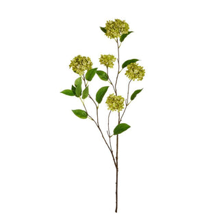 45 inch green snowball hydrangea branch with realistic blooms
