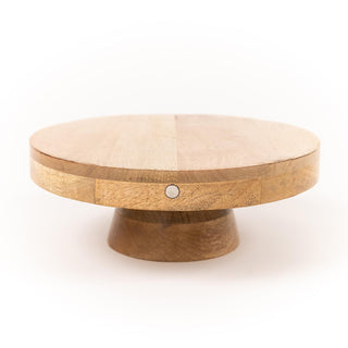 Natural wood cake stand with magnetic bow feature

Reversible wood cake stand and chip and dip tray

Wooden pedestal cake stand with magnet detail

Rustic round cake stand for entertaining and décor

Convertible wood cake stand with magnetic accents