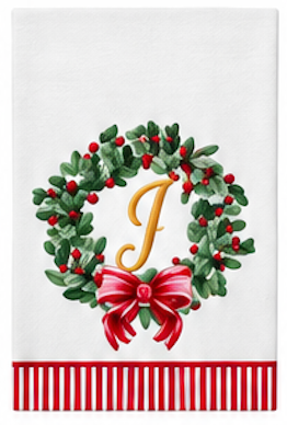 Initial Guest Napkin Kit Wreath & Ribbon
