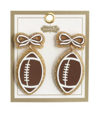 Tailgate Earrings featuring acrylic football, game day, and cheer-themed designs with hypoallergenic posts.