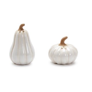 Pumpkin Salt and Pepper Shakers Cream