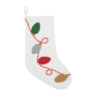 Christmas Lights Beaded Stocking