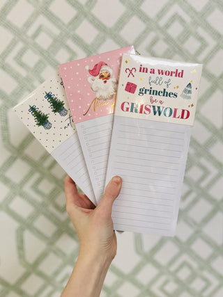 Pink Christmas Themed Magnetic Notepads