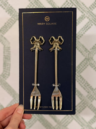 Gold Bow Appetizer Fork Set by Mary Square