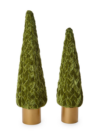 Braided Velvet Ribbon Trees With Wooden Base