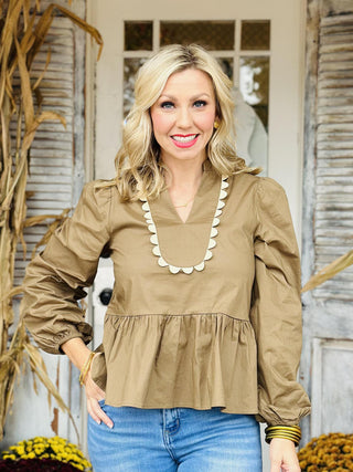 Caroline Olive Top