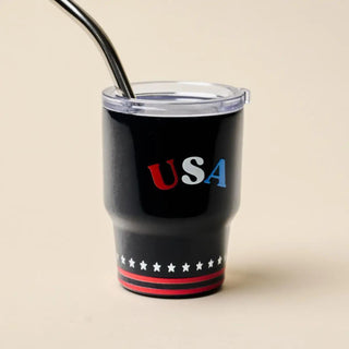 4th of July 2 oz stainless steel tumbler with patriotic print