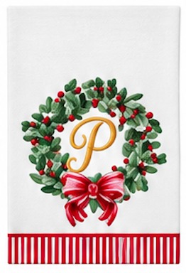 Initial Guest Napkin Kit Wreath & Ribbon