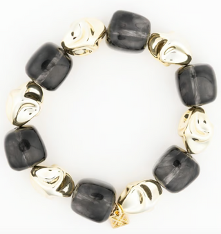 Lyla Bracelet with chunky gold and colored beads