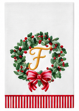 Initial Guest Napkin Kit Wreath & Ribbon