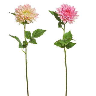 23 inch pink dahlia stem with realistic layered petals