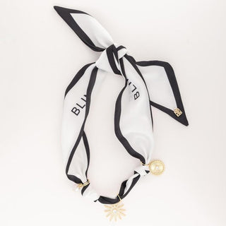 Giselle Necklace black and white scarf charm necklace