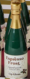 Champagne Bottle Lip Gloss in Peppermint Fizz, Espresso Frost, and Cranberry Sparkler