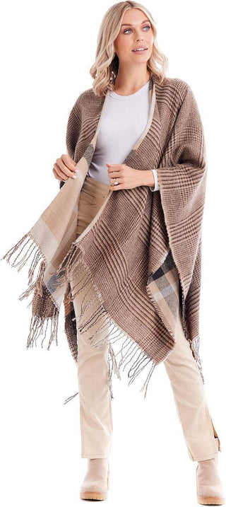 Yvette Reversible Poncho Tan