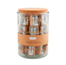 "Pocket Nativity set with hand-painted ceramic Holy Family figures"

"Miniature ceramic Nativity scene in gift-ready box"

"Hand-painted pocket-sized Nativity set for holiday inspiration"