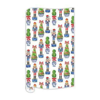 Hand-painted Nutcrackers And Topiaries Wrapping Paper