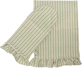 Stripe Oven Mitt and Tea Towel Set with red blue and green striped kitchen linens