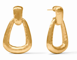 Julie Vos Sahara Demi Doorknocker Earrings in 24K gold plate