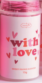 Valentine’s Bath Confetti Poppers with pink heart-shaped bath confetti in clear plastic poppers

Sweet Peony scented Valentine bath confetti poppers displayed in countertop box

Heart-shaped bath confetti poppers for Valentine’s Day gifts and self-care

Pink Valentine bath confetti poppers with Sweet Peony fragrance

Valentine’s Day bath confetti poppers in assorted pink designs