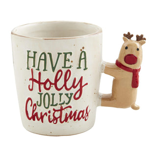 Have A Holly Jolly Christmas Reindeer Handle Mug