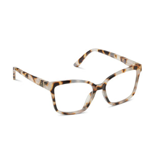 Stylish tortoise shell eyeglasses with blue light filtering lenses and gold accents