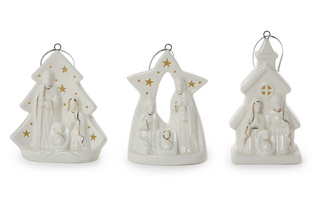Starry Manger Light-Up Keepsake Ornament with Nativity Scene