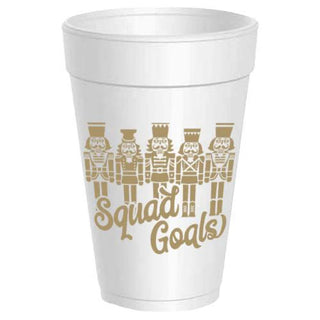 “Nutcracker Squad Goals styrofoam party cups – 16 oz”

“Holiday nutcracker squad styro cups – pack of 10”

“Squad Goals nutcracker Christmas styrofoam cups”

“Nutcracker themed styro cups – gold squad goals print”