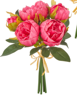 Real touch peony bundle artificial flowers 10.5 inch decorative bouquet