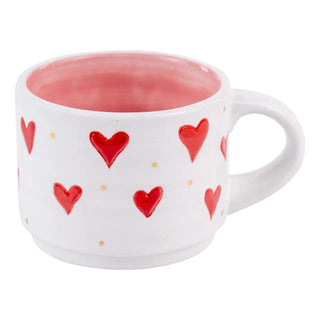16oz heart pattern coffee mug gift