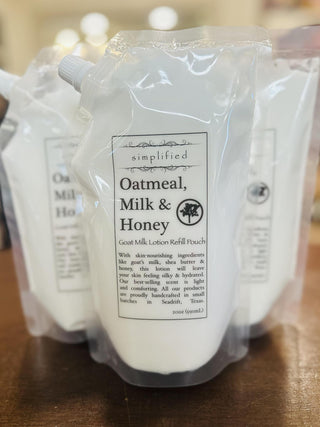 Simplified Oatmeal Milk and Honey 5-piece body care gift set

Simplified Oatmeal Milk and Honey hand soap and lotion

Simplified Oatmeal Milk and Honey body polish and body wash

Simplified Oatmeal Milk and Honey bath and body collection

Simplified Oatmeal Milk and Honey scented gift set with Dead Sea salt