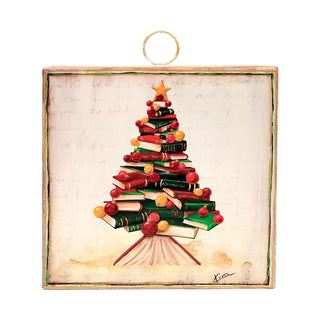 Mini Art Book Stack Christmas Tree Round Top
