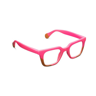 "Page Pink/Tan Peepers Blue Light glasses with chunky wayfarer frame"

"Bold Page Pink and Tan colorblock glasses with blue light filtering lenses"

"Unisex Page Peepers eyewear in Pink/Tan with geometric design"

"Chunky wayfarer Page Pink/Tan glasses with playful colorblock style"