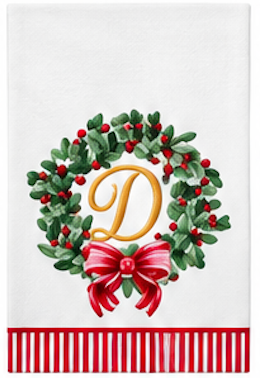 Initial Guest Napkin Kit Wreath & Ribbon
