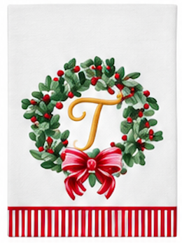 Initial Guest Napkin Kit Wreath & Ribbon