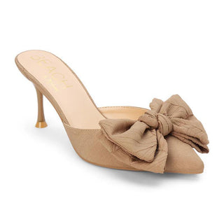 Taupe satin mule heel with oversized bow detail

Women’s taupe pointed-toe mule heel with pleated bow

Goldie taupe slip-on mule heel with 3-inch heel

Satin taupe mule heel with padded insole and bow