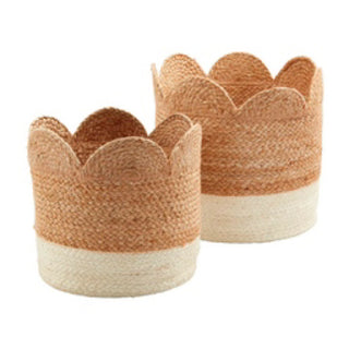 Scallop Jute Basket Large