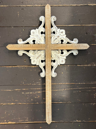 Wooden White Detail Cross