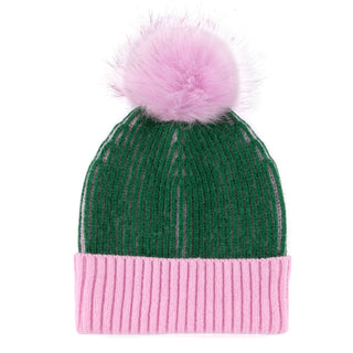 Green Joy Hat With Pink Trim