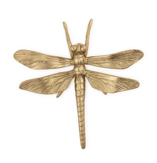 Gold aluminum butterfly and dragonfly nature décor set of three