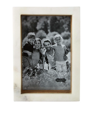 Modern marble picture frame with deep shadow box design