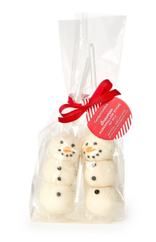 “Snowman marshmallow sticks in clear gift bag with red bow”

“Set of snowman marshmallows for hot cocoa stirring”

“Vanilla snowman marshmallow stick treat”

“Festive snowman marshmallow stir sticks for cocoa”

“Adorable snowman marshmallow gift set for holidays”