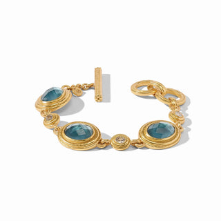Julie Vos Tudor Stone Bracelet Iridescent Peacock Blue