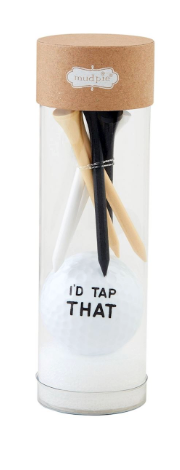 Funny printed golf ball gift set with metal ball marker