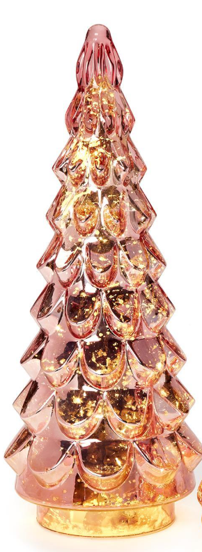 Set of two pink mercury glass Christmas trees with LED lights

Light-up pink mercury glass Christmas trees holiday décor set

Pair of pink mercury glass Christmas trees with shimmering LED glow

Elegant mercury glass LED Christmas trees in pink, set of two sizes
