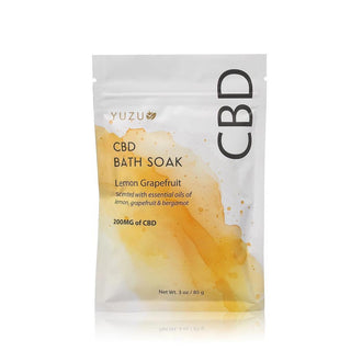 CBD Bath Soak packet with Epsom salt and sea salt blend