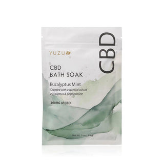 CBD Bath Soak packet with Epsom salt and sea salt blend