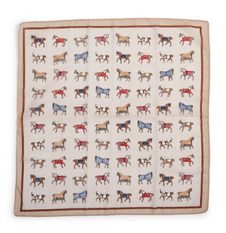 Horse Play Soft Square Scarf with colorful horse print