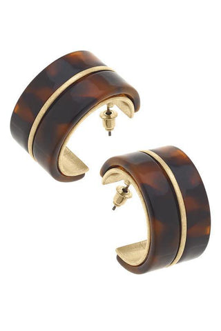 Autum Tortoise Chunky Hoop Earrings